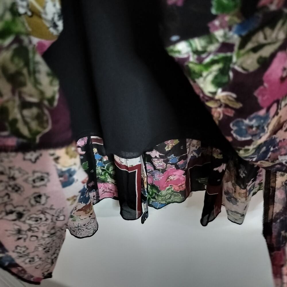4644) Johnny Was Cruces Patchwork A Line Floral Midi Dress XS - Picture 9 of 11